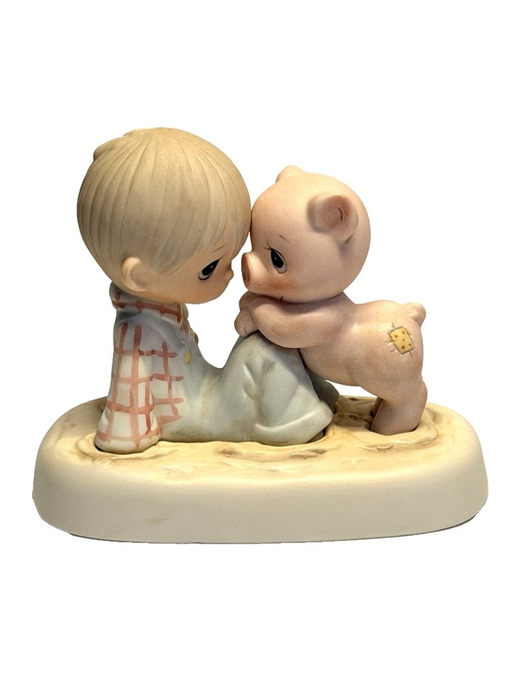 Jonathan & David VTG 1982 Precious Moments We're In It Together Boy Pig Enesco